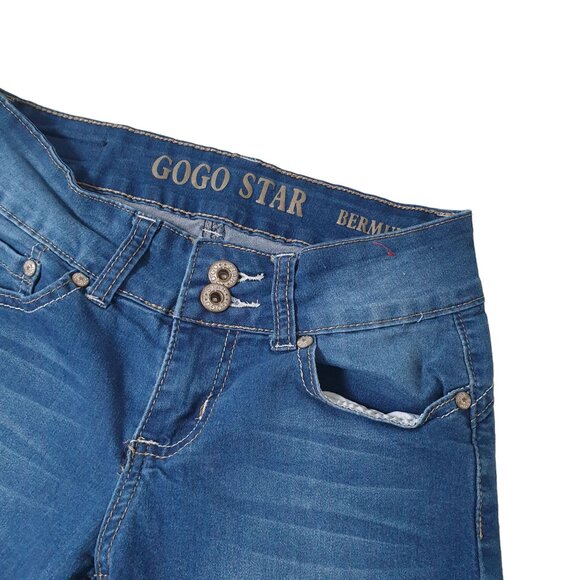 Gogo Star Bermuda Jeans Size 1 Dark Denim Casual 28" Waist - Picture 2 of 7